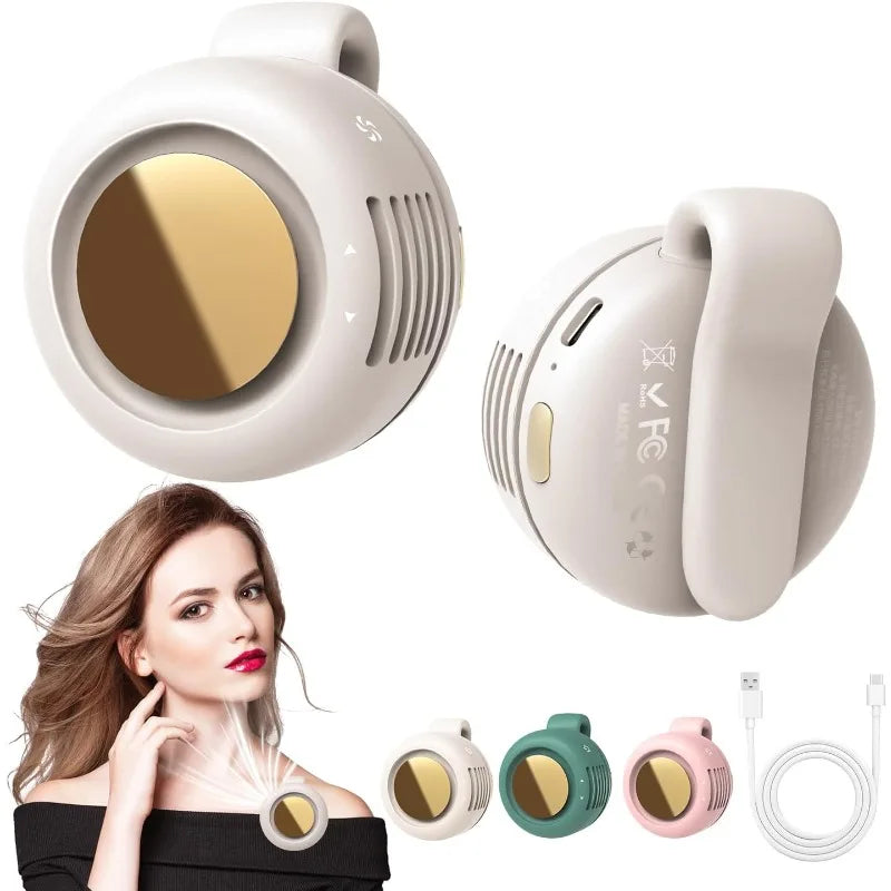 Ventilador Eléctrico Portátil Mini Sin Aspas y Silencioso, Ventilador Pequeño con Clip para Camisa o Cintura, Ajustable en 3 Velocidades para Exteriores, NUEVO